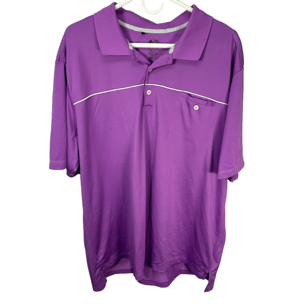 Men’s adidas Short Sleeve T-shirt Climalite Purple Golf Polo‎ 2XL